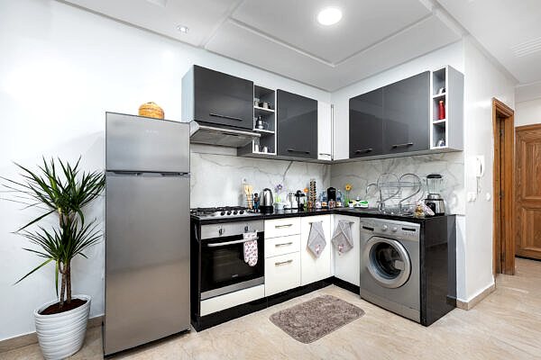 kitchen airbnb studio casablanca photographie immobilière